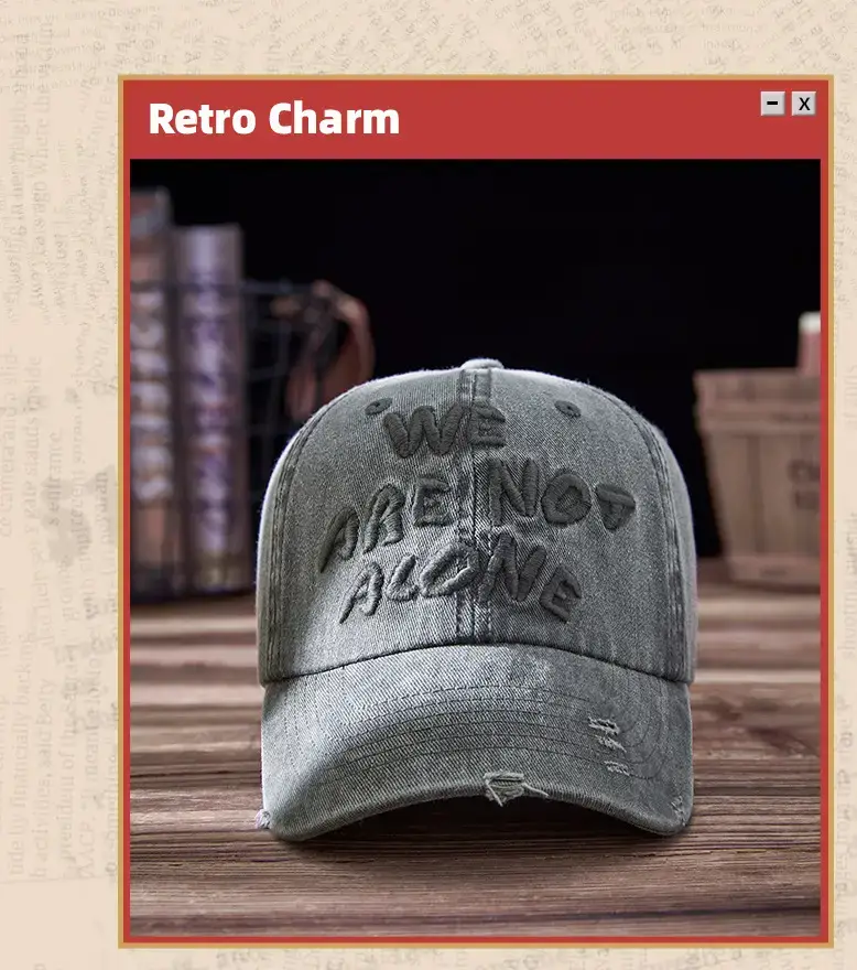Embroidered Blue Washed Beaded Cap for Men Women — feature 8