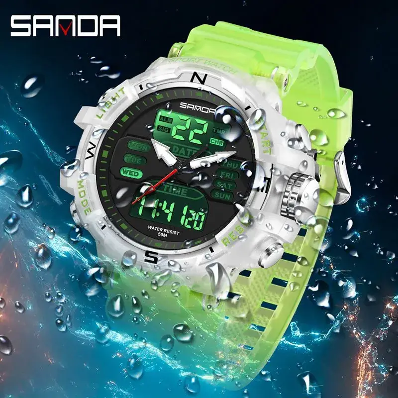Sanda Dual Display Luminous Waterproof Student Watch - Image 15