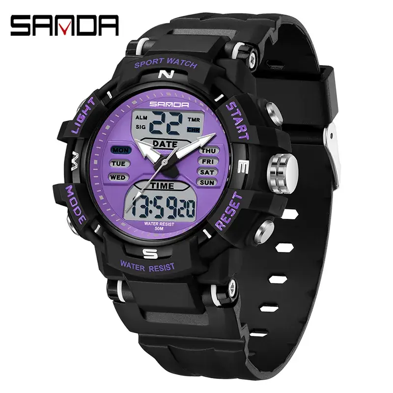 Sanda Dual Display Luminous Waterproof Student Watch - Image 9