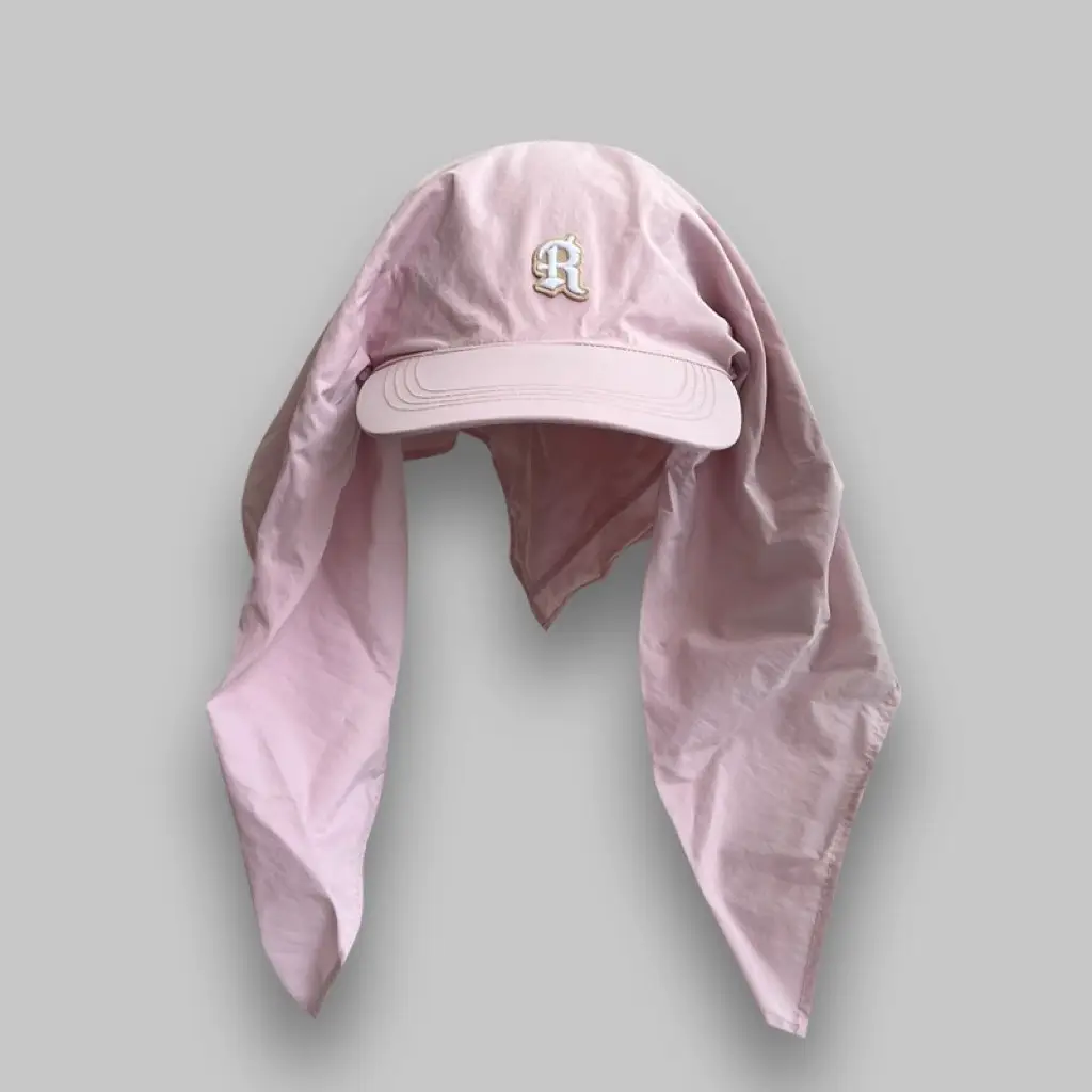 Pink Peaked Cap with Neck Strap for Women - Image 3