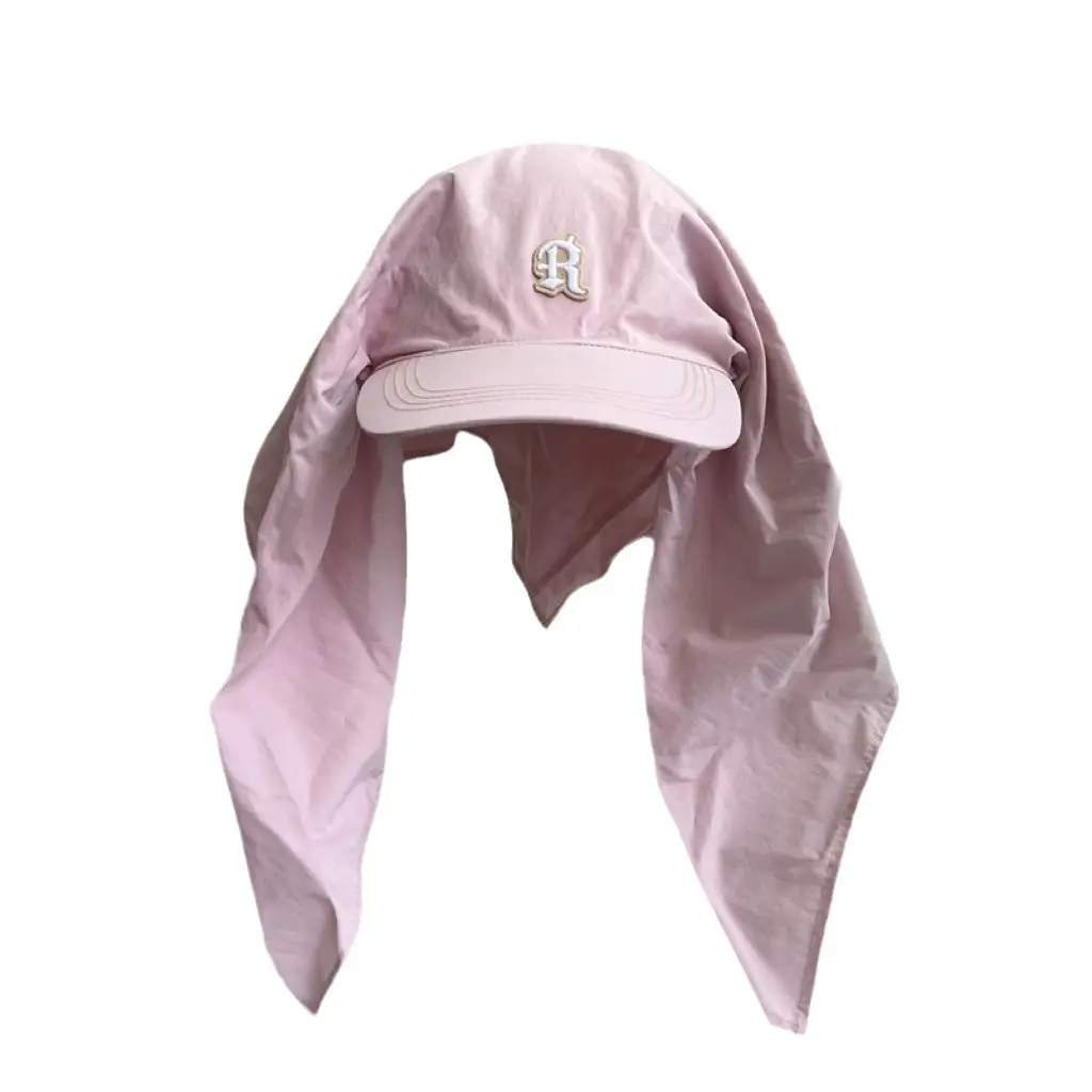 Pink Peaked Cap with Neck Strap for Women - Image 4