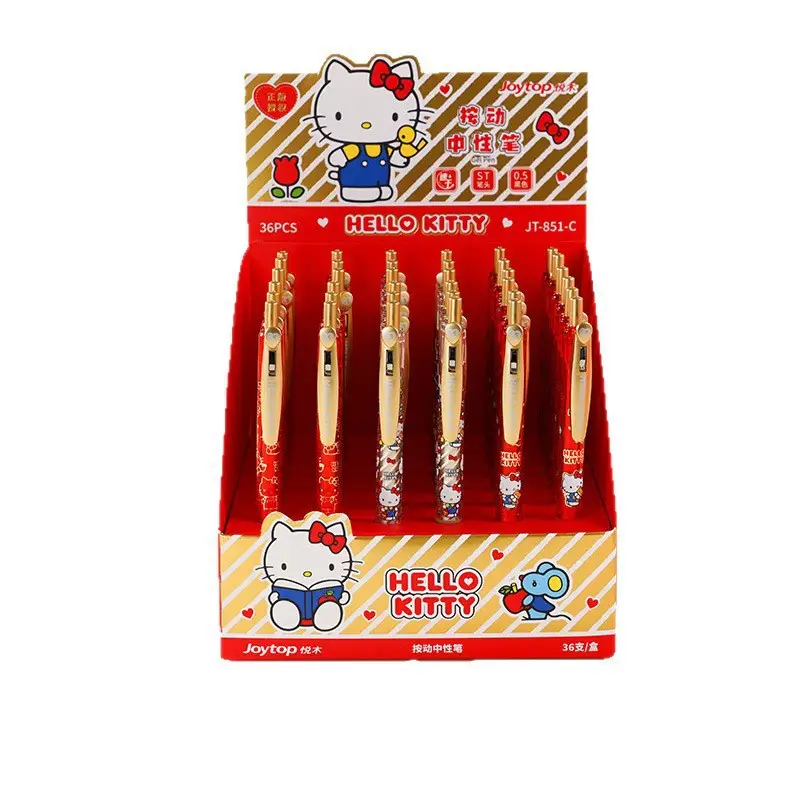 Yuemu Hello Kitty Gel Pen Cartoon Retractable Pen St Head Kt Student Quick-Drying Set Pen Hello Kitty Stationery