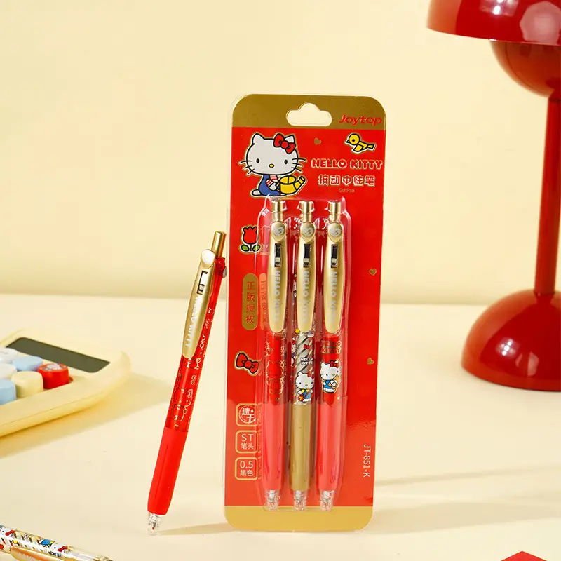 Yuemu Hello Kitty Gel Pen Cartoon Retractable Pen St Head Kt Student Quick-Drying Set Pen Hello Kitty Stationery — feature 2