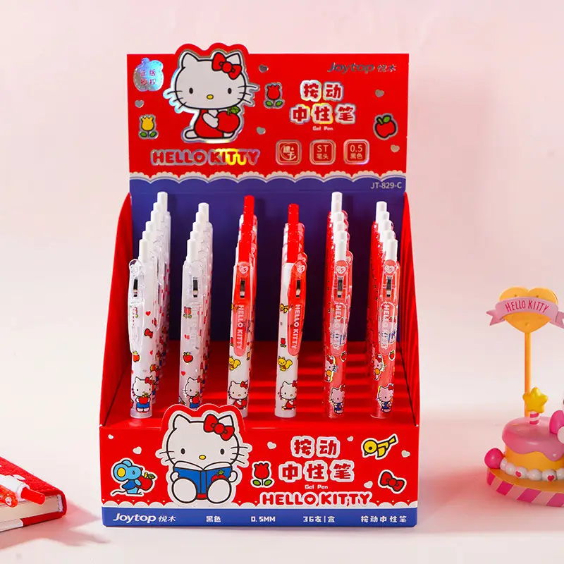 Yuemu Hello Kitty Gel Pen Cartoon Retractable Pen St Head Kt Student Quick-Drying Set Pen Hello Kitty Stationery