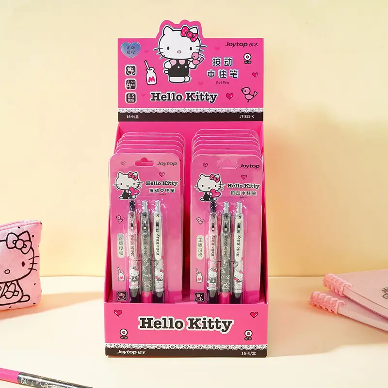 Yuemu Hello Kitty Gel Pen Cartoon Retractable Pen St Head Kt Student Quick-Drying Set Pen Hello Kitty Stationery