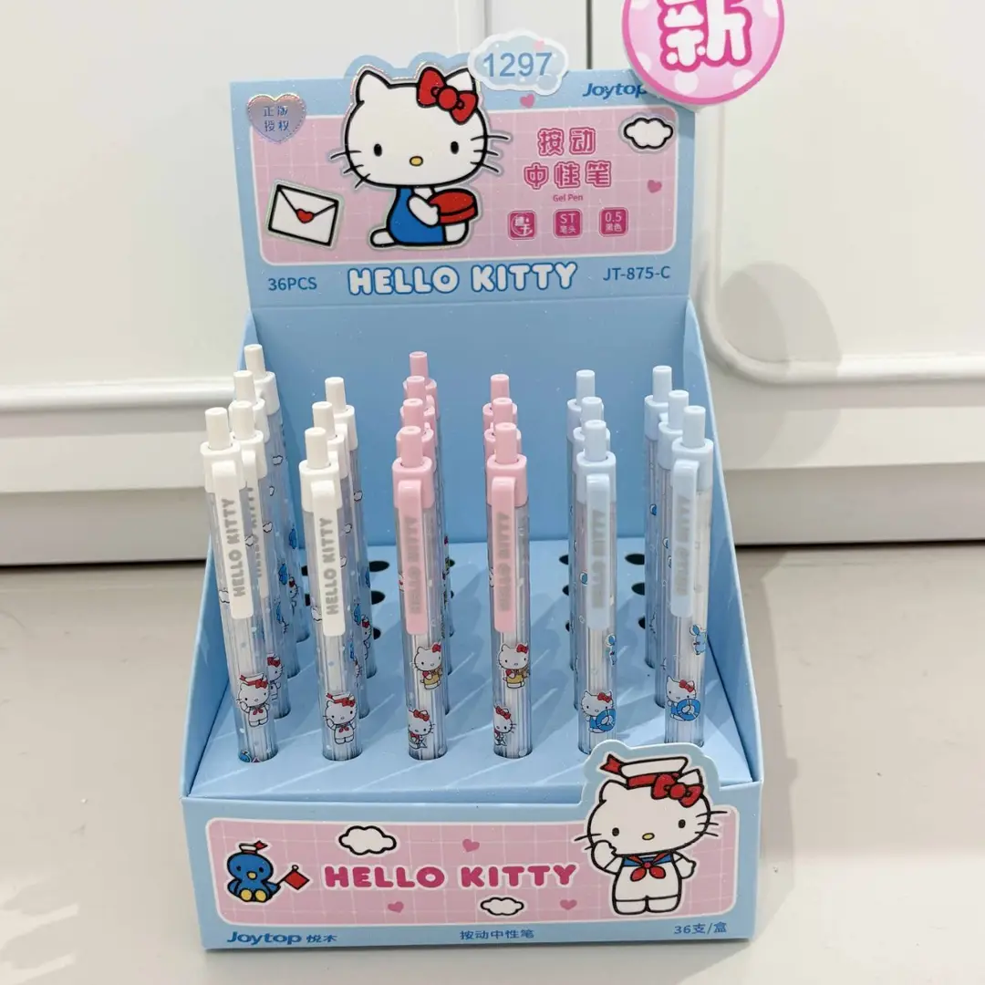 Yuemu Hello Kitty Gel Pen Cartoon Retractable Pen St Head Kt Student Quick-Drying Set Pen Hello Kitty Stationery