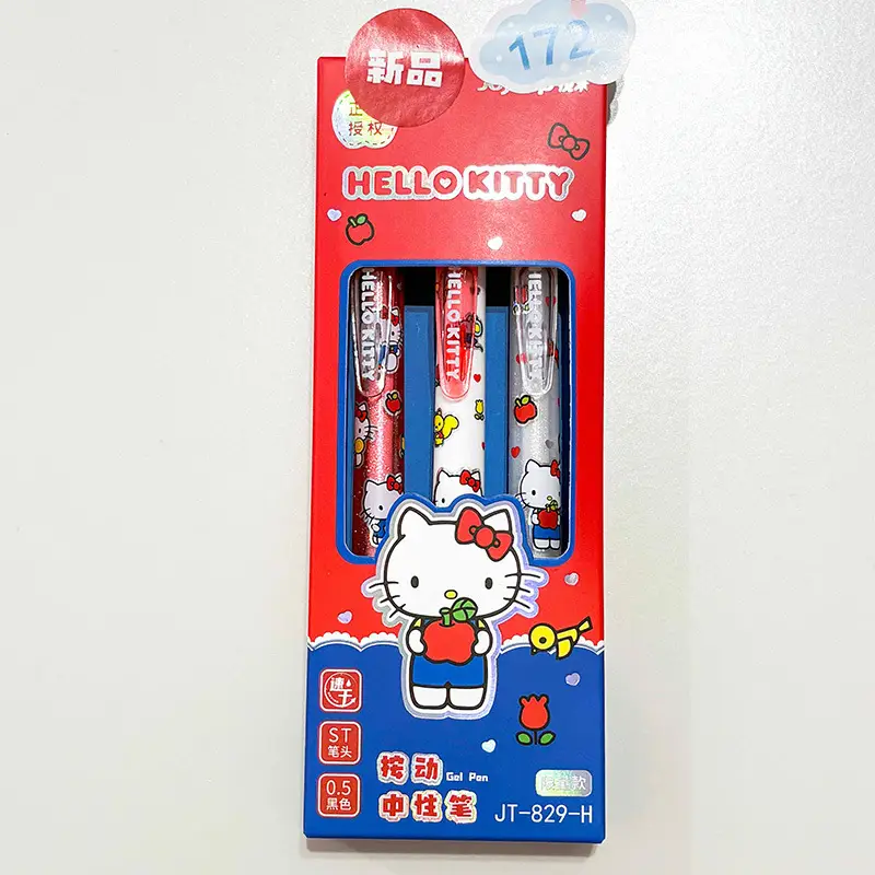 Yuemu Hello Kitty Gel Pen Cartoon Retractable Pen St Head Kt Student Quick-Drying Set Pen Hello Kitty Stationery