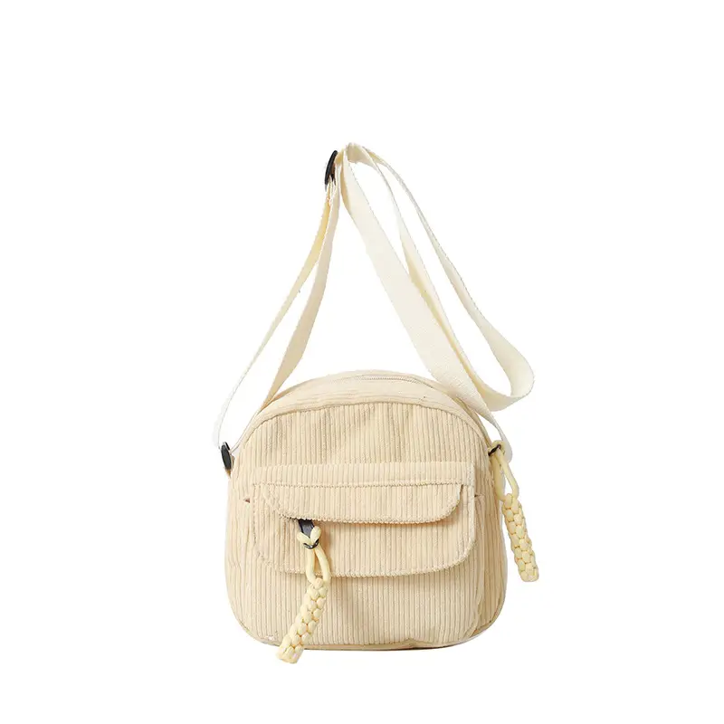 Retro Corduroy Shoulder Bag for Women Green - Image 4