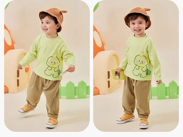 Dudu Baby Long Sleeve T-Shirt White Yellow — feature 13