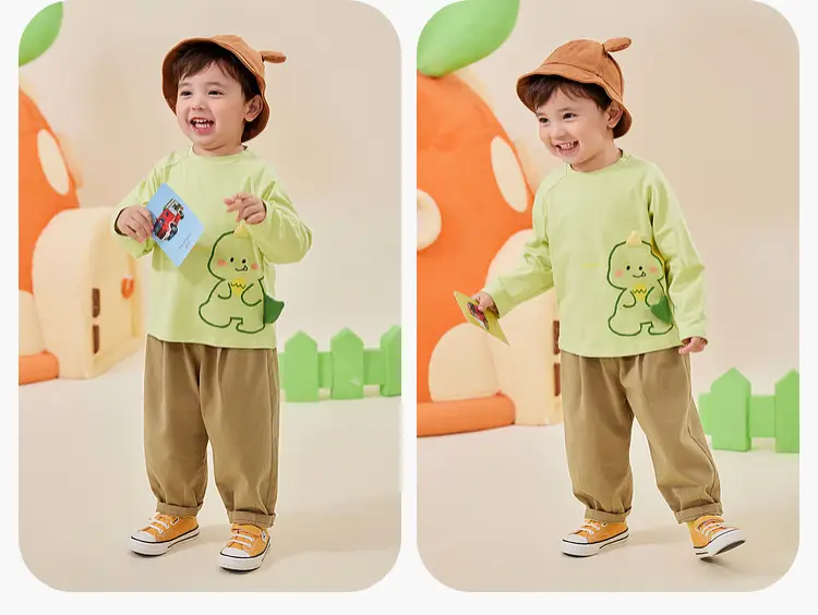 Dudu Baby Long Sleeve T-Shirt White Yellow — feature 15