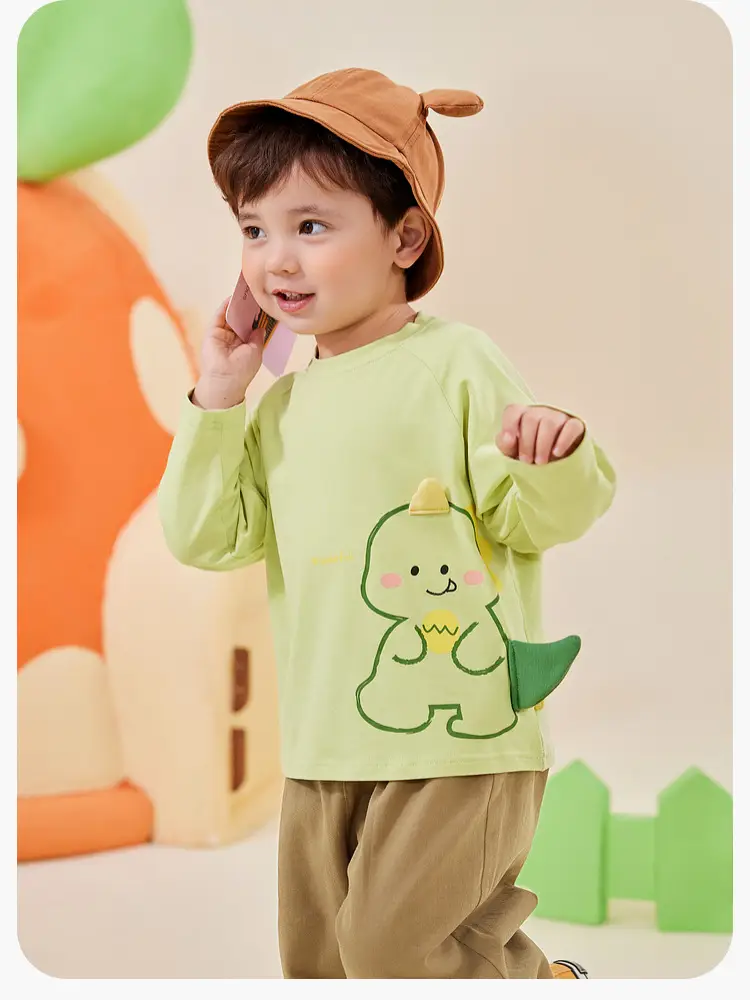 Dudu Baby Long Sleeve T-Shirt White Yellow — feature 16