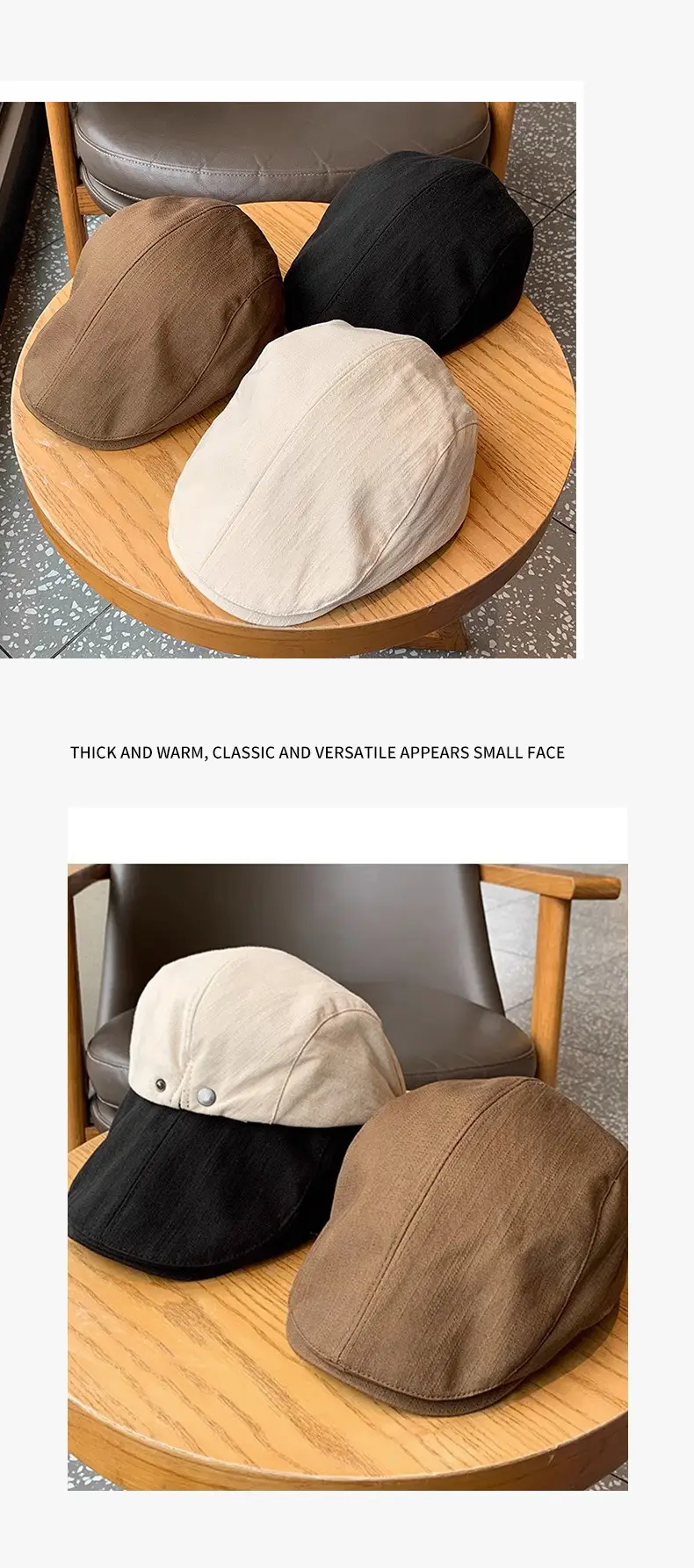 Women Duckbill Cap Brown Retro Forward Cap — feature 9
