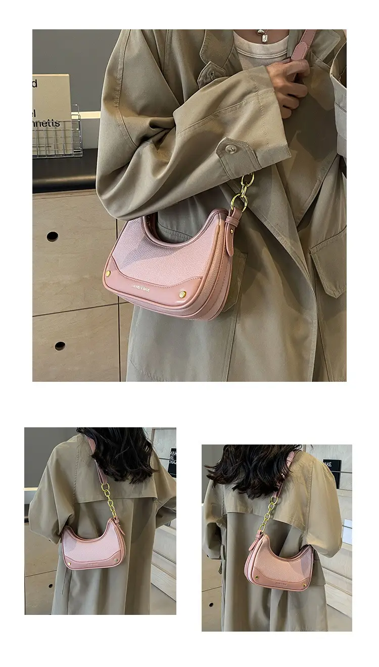Korean Style Chain Shoulder Messenger Bag Black Beige — feature 12