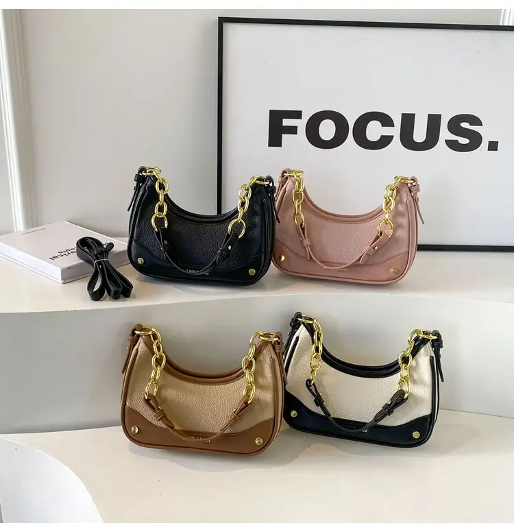 Korean Style Chain Shoulder Messenger Bag Black Beige — feature 13