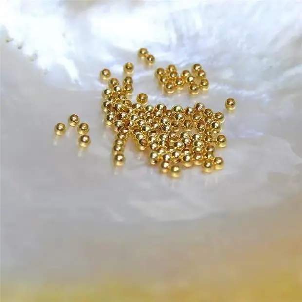 18K Gold 3mm Gold Beads for DIY Braided Bracelets - Image 2