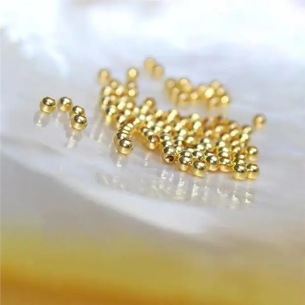 18K Gold 3mm Gold Beads for DIY Braided Bracelets - Image 3