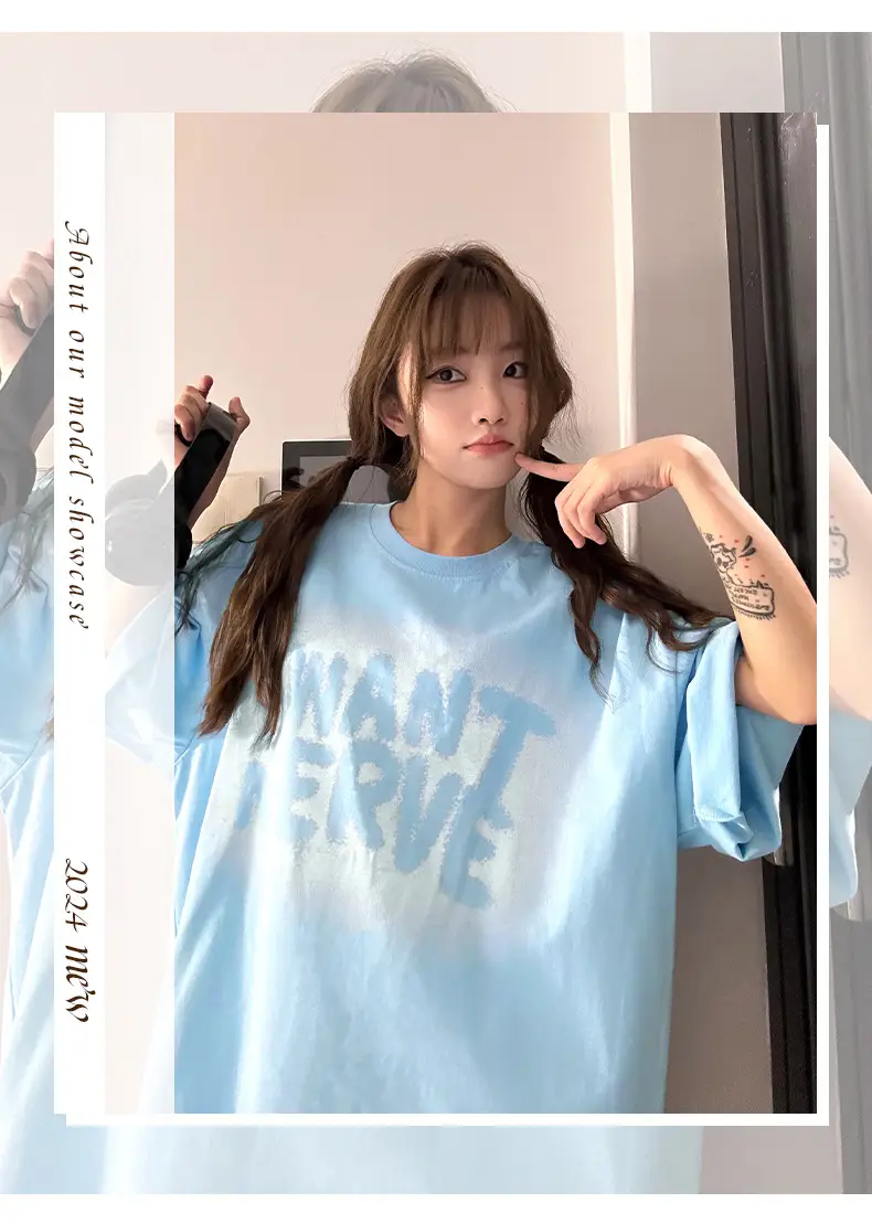 Hanlu Women Printed T-Shirt Pink Short Sleeve — feature 6