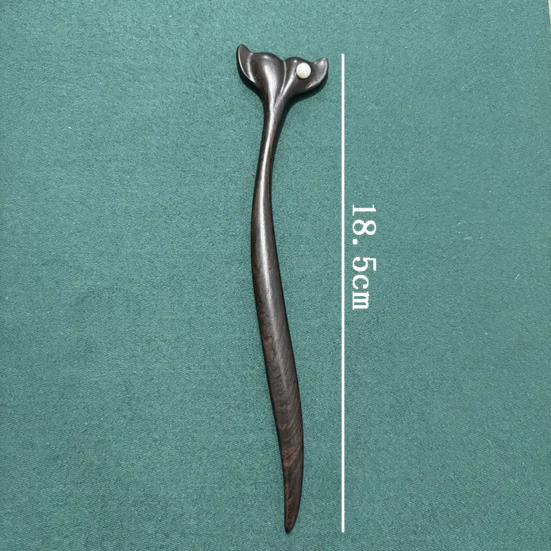 Vintage Ebony Fish Tail Chopsticks for Updo — feature 1