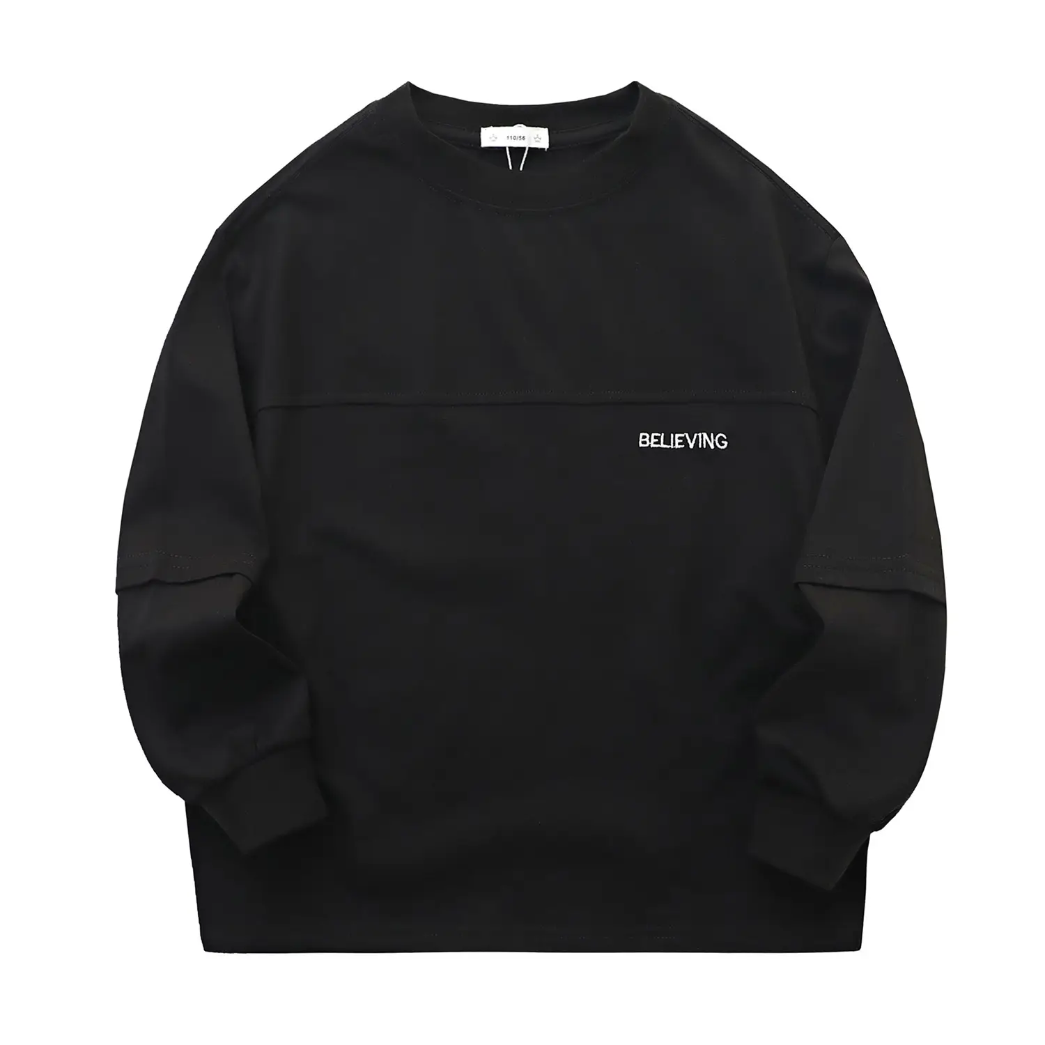 Boys Pure Cotton Crew Neck Black T-Shirt