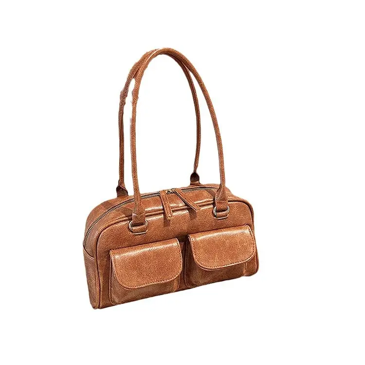 Retro Black Crossbody Bowling Bag for Women