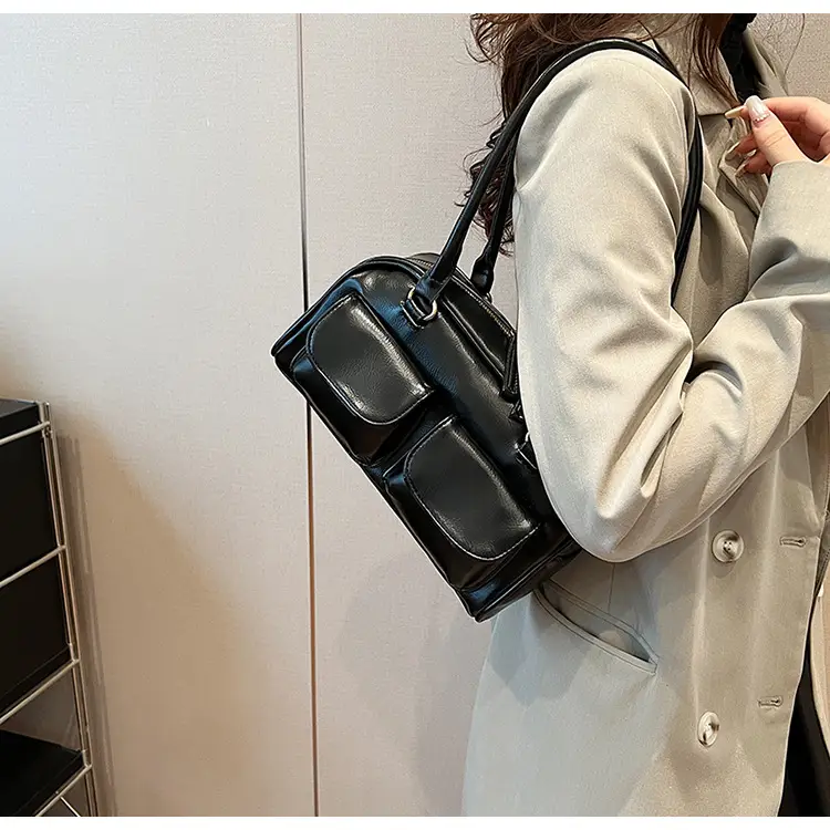 Retro Black Crossbody Bowling Bag for Women — feature 10