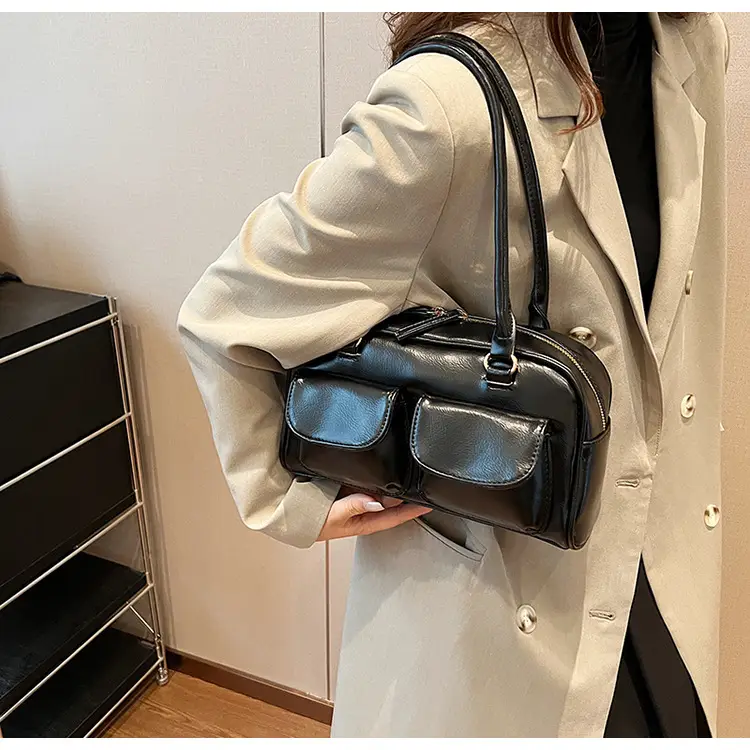 Retro Black Crossbody Bowling Bag for Women — feature 11