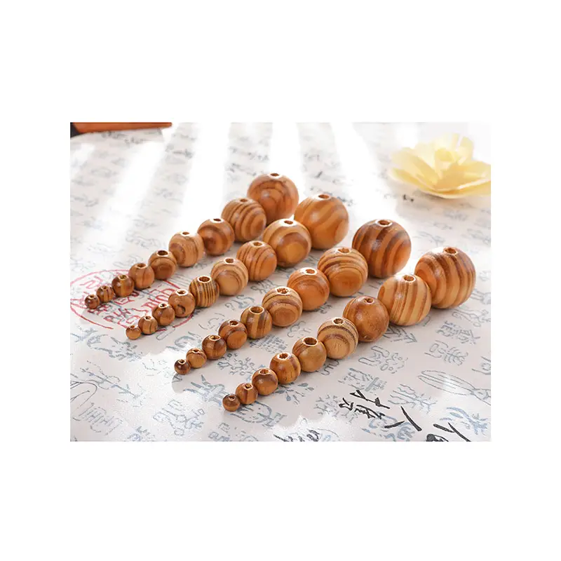 Wooden Pine Round Beads for Bracelet & DIY Jewelry - Image 12