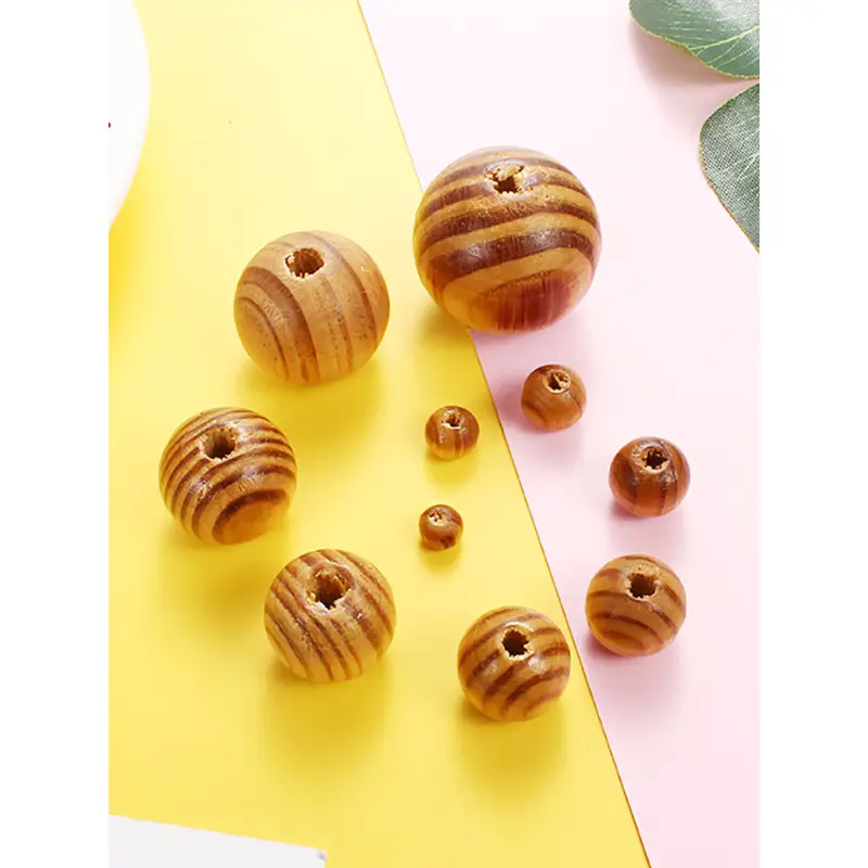 Wooden Pine Round Beads for Bracelet & DIY Jewelry - Image 13