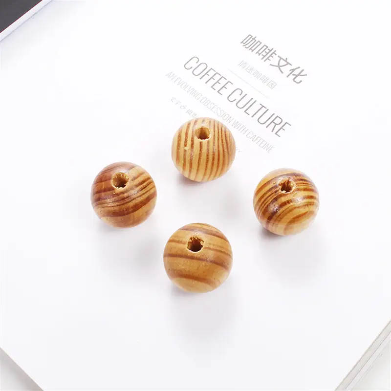 Wooden Pine Round Beads for Bracelet & DIY Jewelry - Image 9