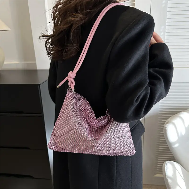 Women's Black Mesh Shoulder Bag 2024 Spring New