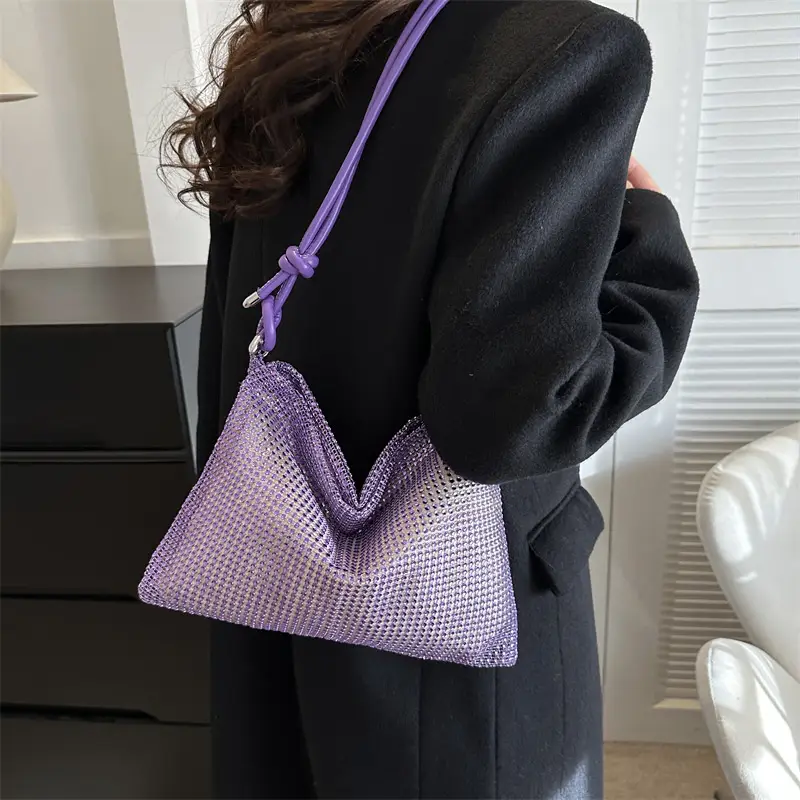Women's Black Mesh Shoulder Bag 2024 Spring New