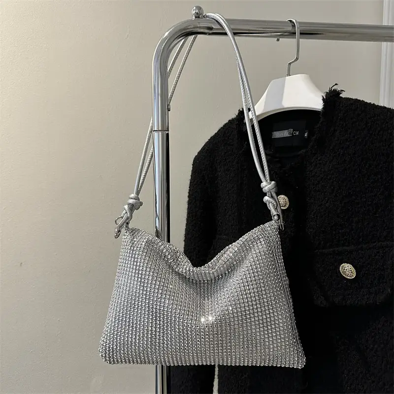 Women's Black Mesh Shoulder Bag 2024 Spring New