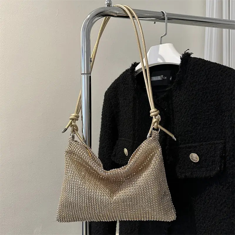Women's Black Mesh Shoulder Bag 2024 Spring New