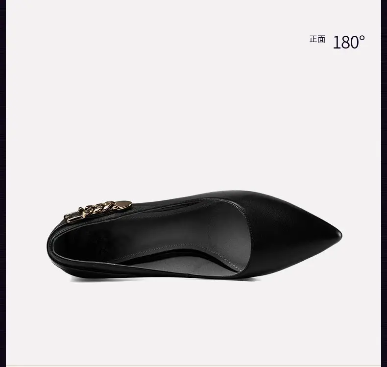Shallow Mouth Thick Heel Leather Shoes 2025 Spring New Soft Leather Black High Heels Pointed Professional All-match Women's Shoes — feature 11