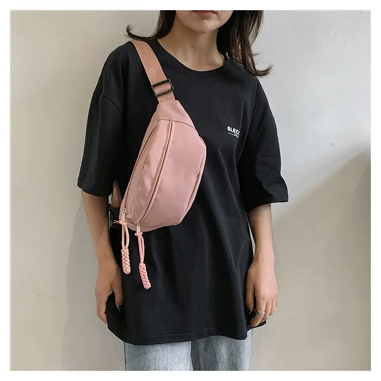 Lightweight Pink Canvas Shoulder Bag for Women — feature 18