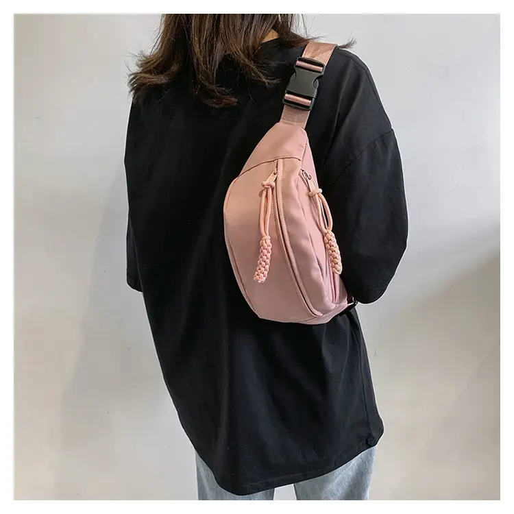 Lightweight Pink Canvas Shoulder Bag for Women — feature 19