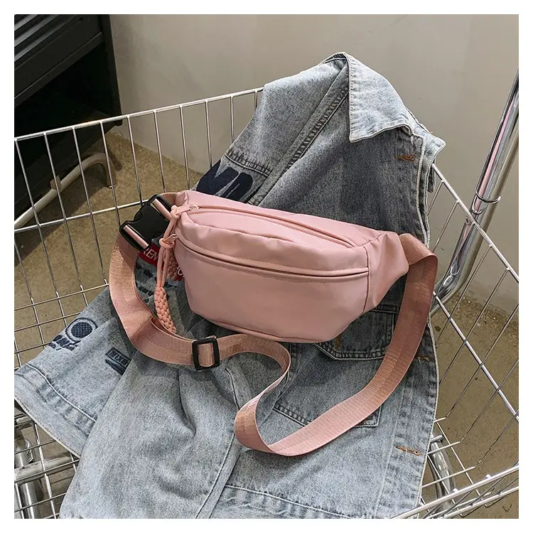 Lightweight Pink Canvas Shoulder Bag for Women — feature 25