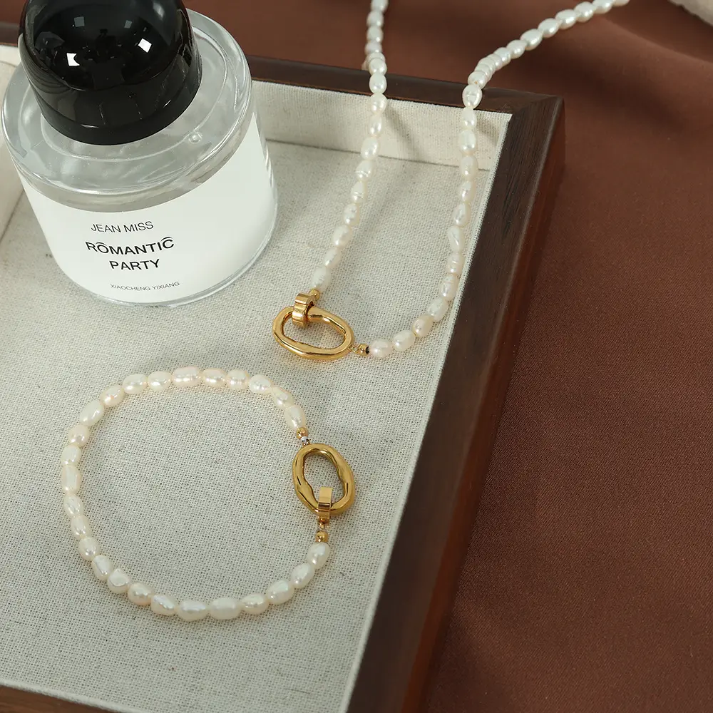 French Minimalist Pearl Bracelet Necklace for Women