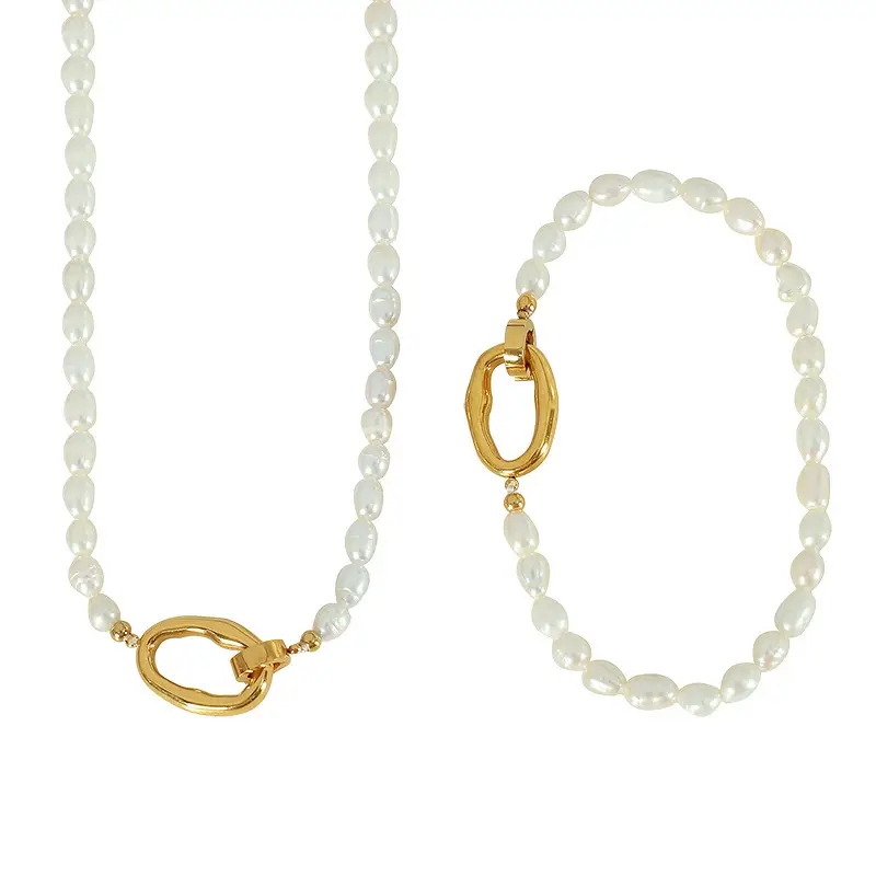 French Minimalist Pearl Bracelet Necklace for Women