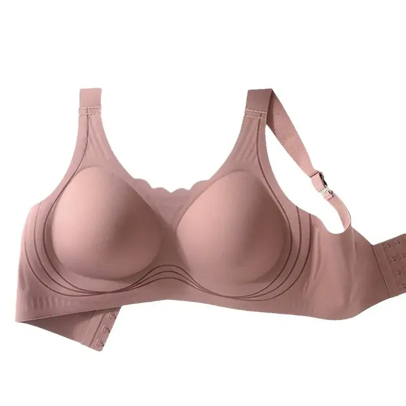 White Full Cup Anti-Slip Jelly Strip Bra for Plus Size - Image 9