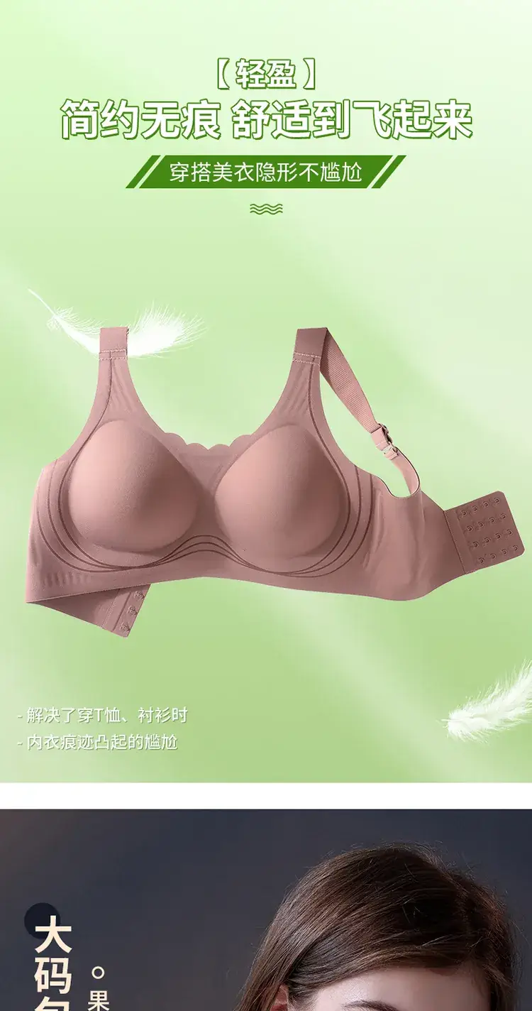 White Full Cup Anti-Slip Jelly Strip Bra for Plus Size — feature 8