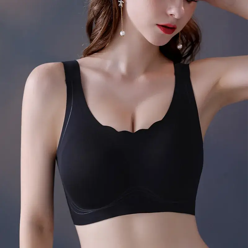 White Full Cup Anti-Slip Jelly Strip Bra for Plus Size - Image 4