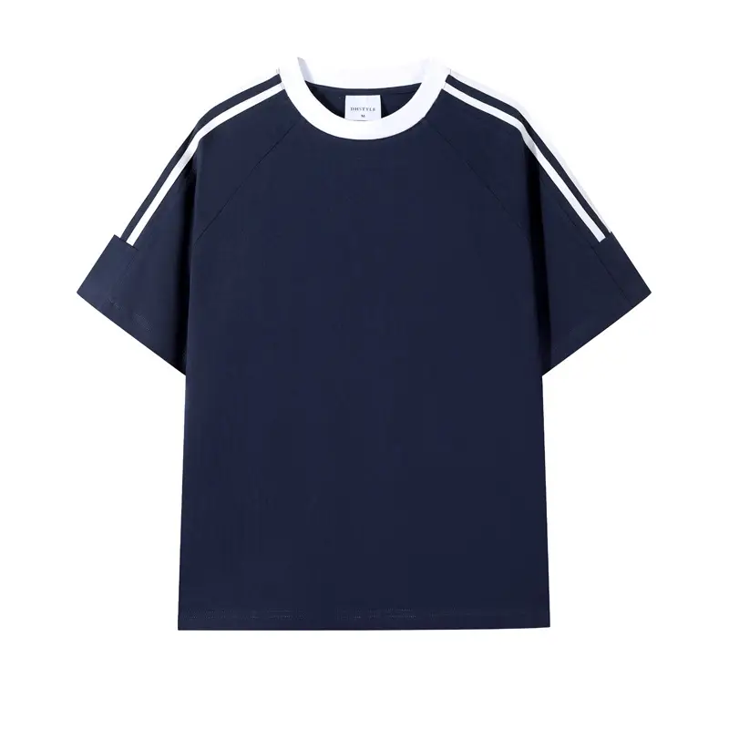 Men Red Three Bar T-Shirt 250g Cotton - Image 6