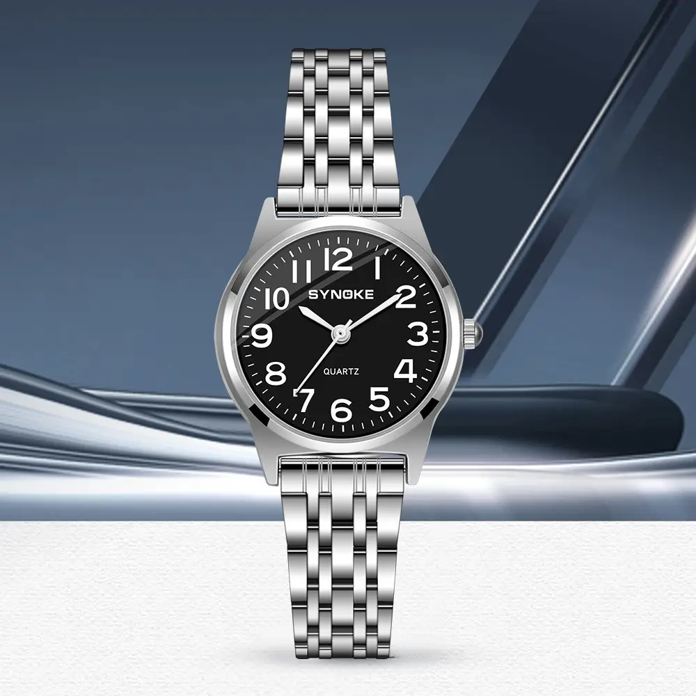 SYNOKE Women's Silver Digital Watch with Chain Strap - Image 2