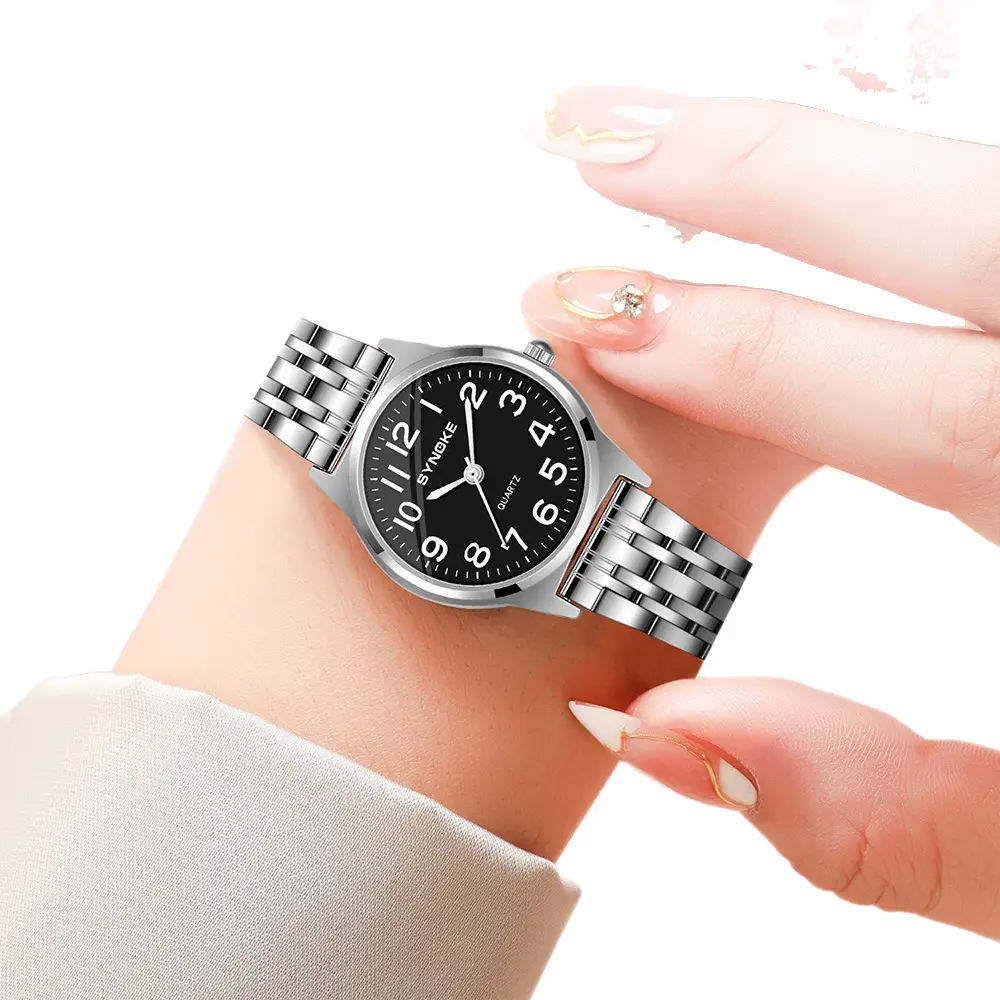 SYNOKE Women's Silver Digital Watch with Chain Strap - Image 6