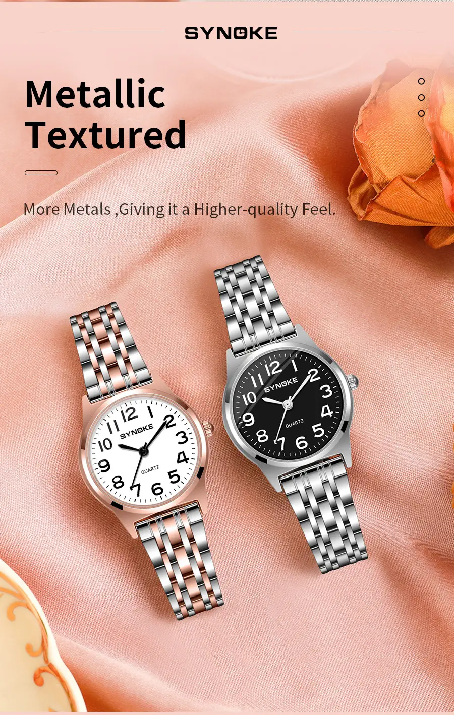 SYNOKE Women's Silver Digital Watch with Chain Strap — feature 28