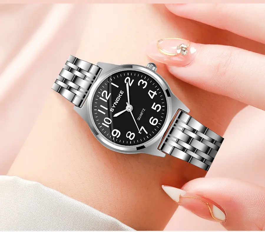 SYNOKE Women's Silver Digital Watch with Chain Strap — feature 29
