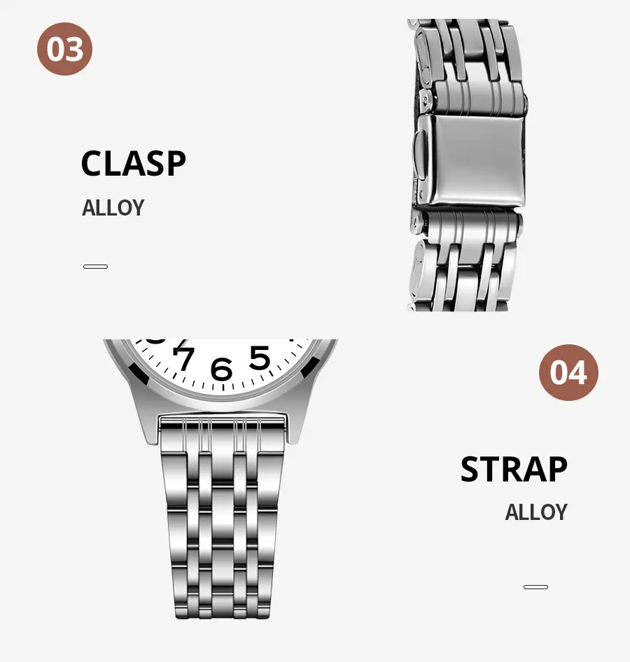 SYNOKE Women's Silver Digital Watch with Chain Strap — feature 31
