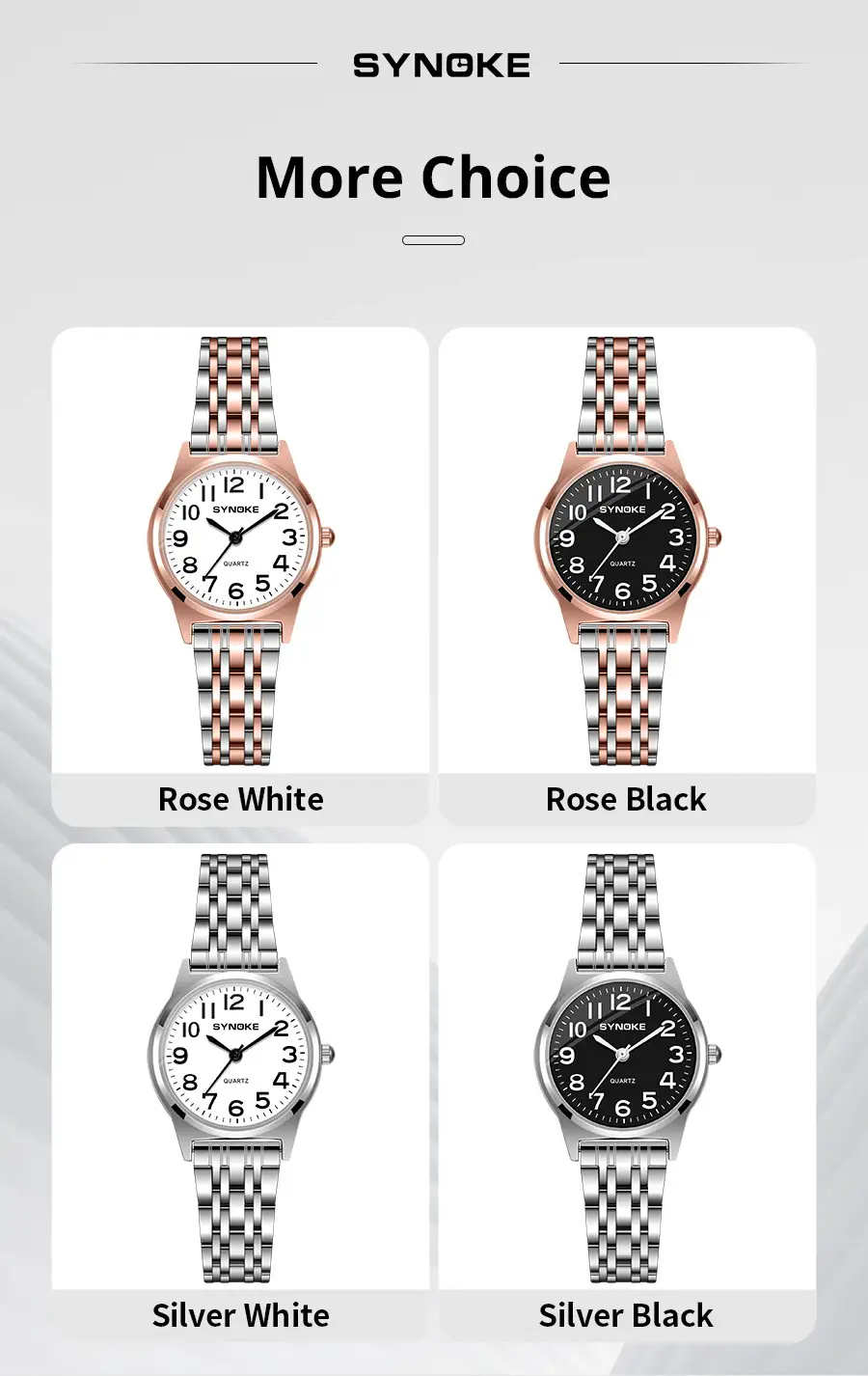 SYNOKE Women's Silver Digital Watch with Chain Strap — feature 32