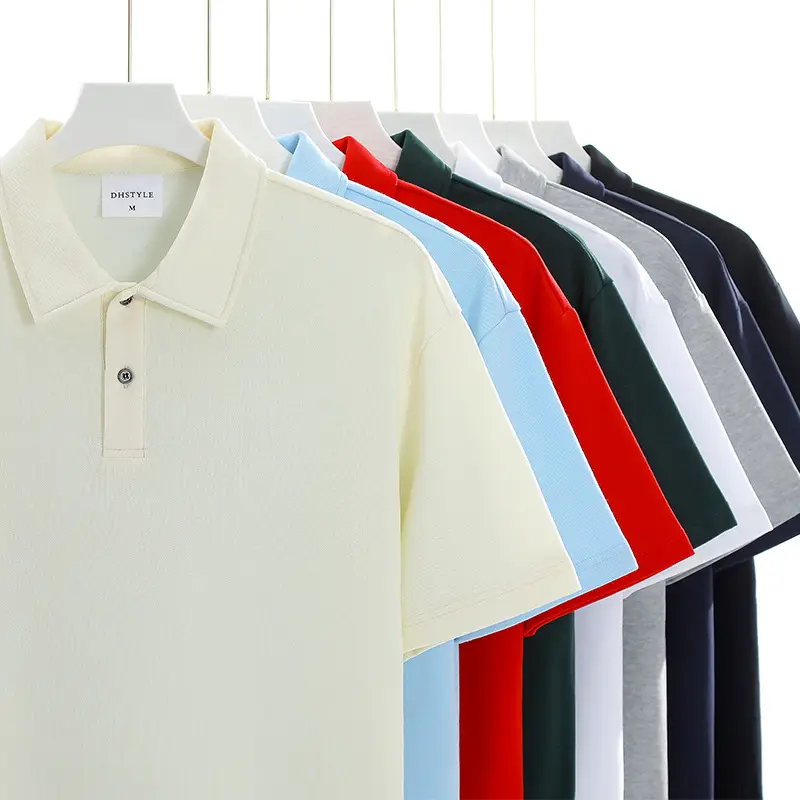 Red Beaded Polo Shirt 230g Casual Short Sleeve - Image 10